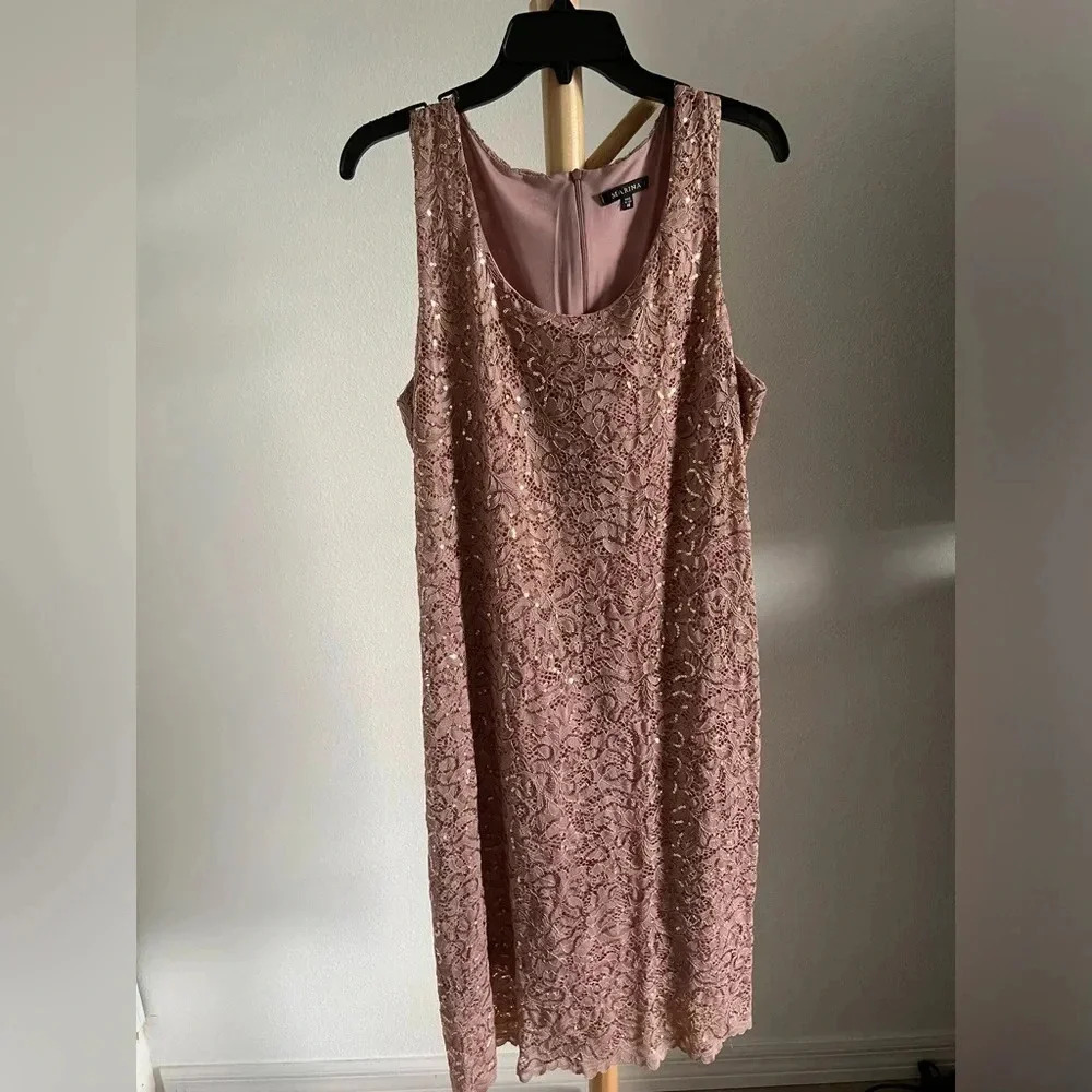 Sequin Lace Scoop Neck 3/4 Sleevn
Sheath Chiffon Duster 2-Piece Jacket Dress 14 - Picture 4 of 11